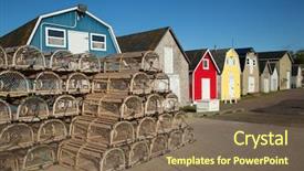  Presentation with pei - PPT theme with lobster cages in front background and a violet colored foreground