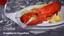  Presentation with rehearsal dinner - Audience pleasing presentation consisting of lobster dinner served on plate with lemon backdrop and a gray colored foreground