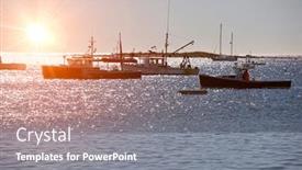  Presentation with fishing boat - Theme enhanced with lobster-fishing-boats-in-maine background and a gray colored foreground