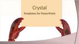  Presentation with yellow - Presentation theme having lobster legs holding a yellow background and a lemonade colored foreground