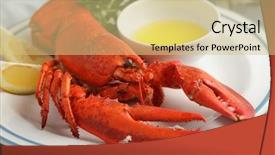  Presentation with lemon - PPT theme having lobster on plate with lemon background and a soft green colored foreground