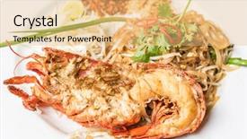  Presentation with pad thai - Colorful presentation theme enhanced with lobster pad thai stir-fried backdrop and a yellow colored foreground