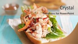  Presentation with colorful finger painted hands - Slides enhanced with lobster roll on colorful retro background and a yellow colored foreground