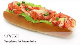  Presentation with sandwich - Beautiful slide set featuring lobster roll sandwich backdrop and a white colored foreground