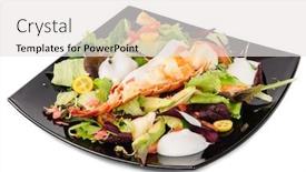  Presentation with japanese style - Presentation theme consisting of lobster-salad-in-japanese-style background and a white colored foreground