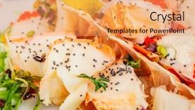  Presentation with japanese style - Slides having lobster-salad-in-japanese-style background and a yellow colored foreground