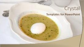  Presentation with praline - Beautiful PPT layouts featuring lobster shrimp asparagus soup with mozzarella praline backdrop and a lemonade colored foreground