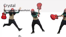  Presentation with music man in suit guitar - Colorful presentation design enhanced with loc - man with guitar in musical backdrop and a  colored foreground