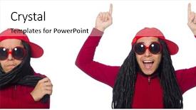  Presentation with young man on the phone - Slide deck enhanced with loc - young man with long dreads background and a white colored foreground