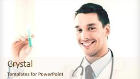  Presentation with anesthesia - Amazing presentation theme having local anesthesia - close up of male doctor backdrop and a cream colored foreground