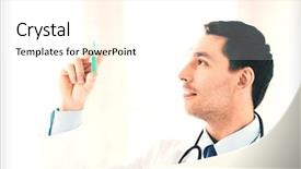  Presentation with anesthesia - Presentation design enhanced with local anesthesia - close up of male doctor background and a pink colored foreground