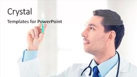  Presentation with anesthesia - Audience pleasing theme consisting of local anesthesia - close up of male doctor backdrop and a white colored foreground