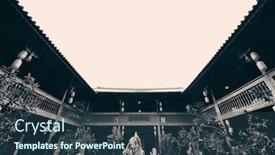  Presentation with old china - Slides featuring local-bai-style-courtyard background and a ocean colored foreground