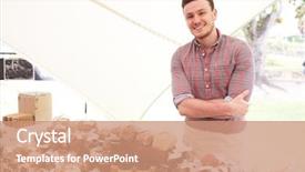  Presentation with market food - Cool new PPT theme with local business - stall holder at farmers food backdrop and a coral colored foreground