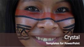  Presentation with tribe - PPT layouts consisting of local community - native brazilian girl background and a tawny brown colored foreground