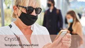  Presentation with commuter - Slides having local-commuter-with-face-mask background and a coral colored foreground