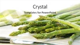  Presentation with art black and white marble - PPT layouts consisting of local food - freshly picked asparagus on white background and a white colored foreground