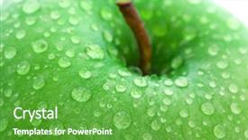  Presentation with green apple - Cool new PPT theme with local food - green wet apple backdrop and a  colored foreground