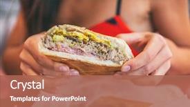  Presentation with cafe - PPT layouts having local food at typical cafe background and a coral colored foreground