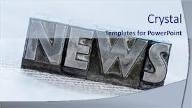  Presentation with lead - Cool new PPT theme with local knowledge - news in lead letters backdrop and a sky blue colored foreground