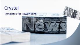  Presentation with newsletters - Slide deck with local knowledge - word news written with lead background and a sky blue colored foreground