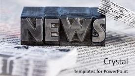  Presentation with newsletters - PPT theme with local knowledge - word news written with lead background and a light gray colored foreground