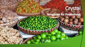  Presentation with vietnam hanoi - Amazing PPT layouts having local market in hanoi backdrop and a tawny brown colored foreground