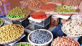  Presentation with vietnam hanoi - Colorful slide deck enhanced with local market in hanoi backdrop and a coral colored foreground