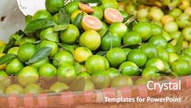  Presentation with vietnam hanoi - PPT theme enhanced with local market in hanoi background and a coral colored foreground