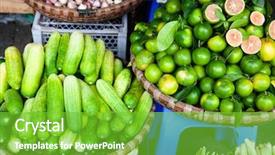  Presentation with hanoi - Presentation design consisting of local market in hanoi background and a shamrock green colored foreground