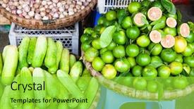  Presentation with vietnam hanoi - Slide set with local market in hanoi background and a yellow colored foreground