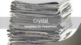  Presentation with newspapers - Audience pleasing PPT layouts consisting of local news - pile of newspapers with clipping backdrop and a gray colored foreground