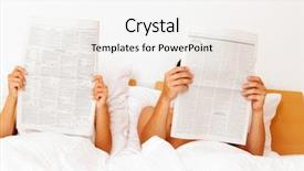  Presentation with divorce - Colorful theme enhanced with local news - young couple in bed has backdrop and a white colored foreground