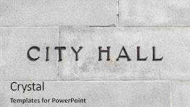  Presentation with politics - Theme consisting of local politics - city hall sign background and a light gray colored foreground