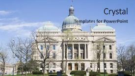  Presentation with indiana - Audience pleasing presentation theme consisting of local politics - state capitol building in indianapolis backdrop and a light blue colored foreground