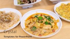  Presentation with taiwan - Presentation design consisting of local-taiwan-food-dish background and a yellow colored foreground