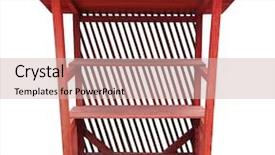  Presentation with stand - Presentation theme consisting of local trade - wooden market stand stall red background and a soft green colored foreground