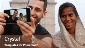  Presentation with new delhi - Slide deck consisting of local woman in india gate background and a tawny brown colored foreground