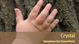  Presentation with 4 years old children and doctor - Audience pleasing presentation consisting of healthcare location - caucasian children's hand is located backdrop and a tawny brown colored foreground