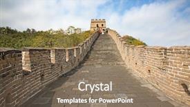  Presentation with china - Colorful slides enhanced with location boundaries - famous great wall of china backdrop and a  colored foreground