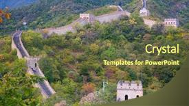  Presentation with great wall travelling - Cool new PPT theme with location boundaries - famous great wall of china backdrop and a  colored foreground