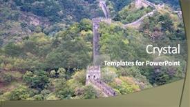  Presentation with great wall travelling - Audience pleasing presentation theme consisting of location boundaries - famous great wall of china backdrop and a  colored foreground