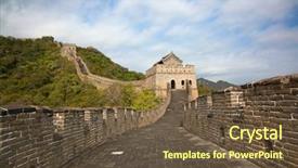  Presentation with china - Slide deck featuring location boundaries - famous great wall of china background and a  colored foreground