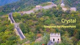  Presentation with china - Amazing PPT theme having location boundaries - famous great wall of china backdrop and a  colored foreground