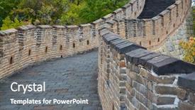  Presentation with great wall travelling - Beautiful presentation theme featuring location boundaries - famous great wall of china backdrop and a  colored foreground