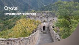  Presentation with china - PPT theme with location boundaries - famous great wall of china background and a  colored foreground
