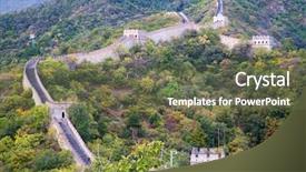  Presentation with china - Beautiful PPT layouts featuring location boundaries - famous great wall of china backdrop and a  colored foreground