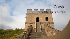  Presentation with great wall travelling - Theme enhanced with location boundaries - famous great wall of china background and a  colored foreground