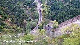  Presentation with great wall travelling - Cool new slides with location boundaries - famous great wall of china backdrop and a  colored foreground