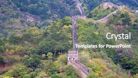  Presentation with great wall travelling - Slide deck consisting of location boundaries - famous great wall of china background and a  colored foreground